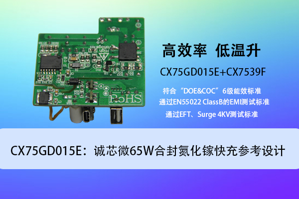 CX75GD015E：誠芯微65W合封氮化镓快充參考設計